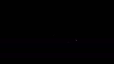 Siyah arkaplanda 4k Ultra HD video teknolojisi ikonu olan beyaz çizgi ekran televizyon. 4K Video hareketli grafik canlandırması