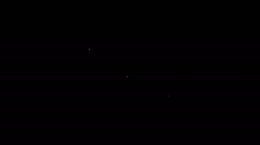 Siyah arkaplanda 4k video teknolojisi simgesi olan beyaz çizgi dizüstü bilgisayar ekranı. 4K Video hareketli grafik canlandırması