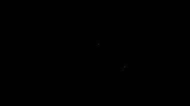 Siyah arkaplanda HD video teknolojisi simgesi olan beyaz çizgi dizüstü bilgisayar ekranı. 4K Video hareketli grafik canlandırması