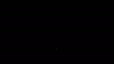 Beyaz çizgi artı 18 film ikonu siyah arkaplanda izole edildi. Yetişkin içeriği. 18 yaşın altında. 4K Video hareketli grafik canlandırması