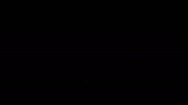 Beyaz çizgi Altın Küre ikonu siyah arkaplanda izole edildi. Akademi ödülü ikonu. Filmler ve sinema sembolü. 4K Video hareketli grafik canlandırması