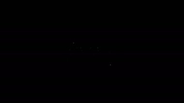 Beyaz çizgi Cinema poster tasarım şablonu simgesi siyah arkaplanda izole edildi. Film zamanı konsept pankart tasarımı. 4K Video hareketli grafik canlandırması