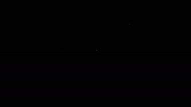 Siyah arkaplanda beyaz çizgi film spotu simgesi izole edildi. Işık efekti. Sahne, Stüdyo, Gösteri. 4K Video hareketli grafik canlandırması