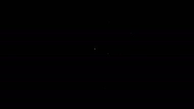 Karton kutuda beyaz çizgi patlamış mısır ve siyah arka planda izole edilmiş saman ve su ikonu içen kağıt bardak. Soda bardağı. 4K Video hareketli grafik canlandırması