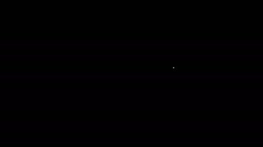 Karton kutuda beyaz çizgi patlamış mısır siyah arka planda izole edilmiş. Patlamış mısır kutusu. 4K Video hareketli grafik canlandırması