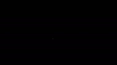 Siyah arkaplanda beyaz çizgi oynatma simgesi izole edildi. 4K Video hareketli grafik canlandırması