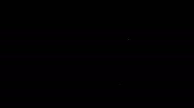 Beyaz çizgi Şefi şapkası simgesi siyah arkaplanda izole edildi. Aşçılık sembolü. Aşçı şapkası. 4K Video hareketli grafik canlandırması