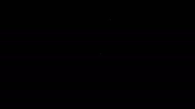 Beyaz çizgi Spatula simgesi siyah arkaplanda izole edildi. Mutfak spatula ikonu. Barbekü spatula işareti. Barbekü ve ızgara aleti. 4K Video hareketli grafik canlandırması