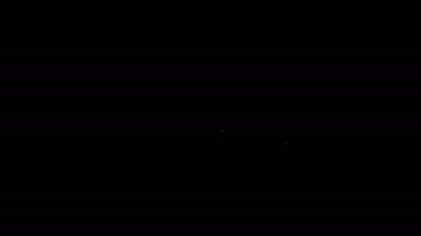 Beyaz çizgili Tavuk Yumurtası simgesi siyah arkaplanda izole edilmiş. 4K Video hareketli grafik canlandırması