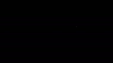 Beyaz çizgili tencere ikonu siyah arka planda izole edildi. Haşlama ya da güveç besin sembolü. 4K Video hareketli grafik canlandırması