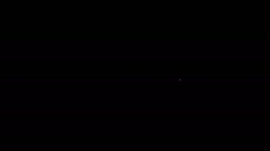 Beyaz çizgi makarnalı kurabiye ikonu siyah arkaplanda izole edilmiş. Makarna tatlı fırın. 4K Video hareketli grafik canlandırması