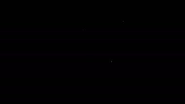 Siyah arkaplanda beyaz çizgi ölçekli simge izole edildi. Ağırlık ölçüm aletleri. 4K Video hareketli grafik canlandırması