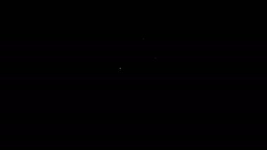 Beyaz çizgi tuzu simgesi siyah arkaplanda izole edildi. Yemek pişirme baharatları. 4K Video hareketli grafik canlandırması
