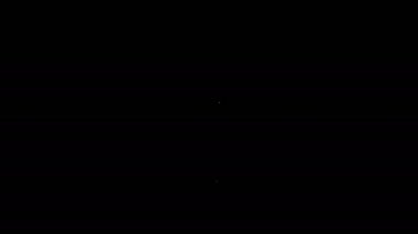 Beyaz çizgi bıçak simgesi siyah arkaplanda izole edildi. Çatal bıçak sembolü. 4K Video hareketli grafik canlandırması