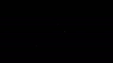 Siyah arkaplanda ikon olan beyaz çizgi Kettle. Çaydanlık ikonu. 4K Video hareketli grafik canlandırması