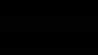 Beyaz çizgi kahve Türk simgesi siyah arka planda izole edilmiş. 4K Video hareketli grafik canlandırması
