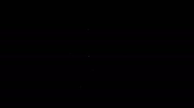 Beyaz çizgili mutfak önlüğü simgesi siyah arkaplanda izole edildi. Yemek pişirmek için şef üniforması. 4K Video hareketli grafik canlandırması