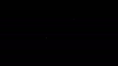 Beyaz çizgili tencere ikonu siyah arka planda izole edildi. Haşlama ya da güveç besin sembolü. 4K Video hareketli grafik canlandırması