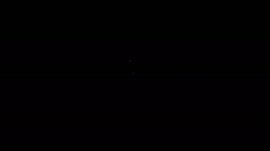 Beyaz çizgi Fork simgesi siyah arkaplanda izole edildi. Çatal bıçak sembolü. 4K Video hareketli grafik canlandırması