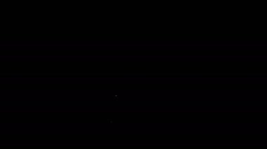 Beyaz çizgi Şefi şapkası simgesi siyah arkaplanda izole edildi. Aşçılık sembolü. Aşçı şapkası. 4K Video hareketli grafik canlandırması