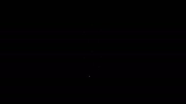 Beyaz çizgi sembolü siyah arkaplanda izole edildi. Askeri rozet işareti. 4K Video hareketli grafik canlandırması