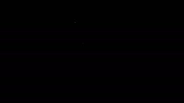 Beyaz çizgi polis saldırı kalkanı ikonu siyah arkaplanda izole edildi. 4K Video hareketli grafik canlandırması