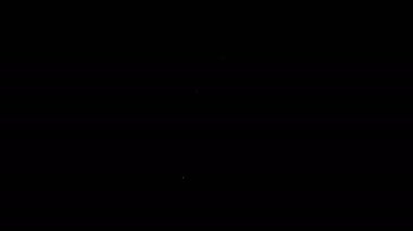Beyaz çizgi bombası siyah arka planda izole edilmiş ikonu patlatmaya hazır. 4K Video hareketli grafik canlandırması