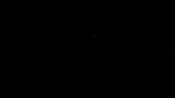 Vit linje Karaoke ikon isolerad på svart bakgrund. Mikrofon och monitor. 4K Video motion grafisk animation — Stockvideo