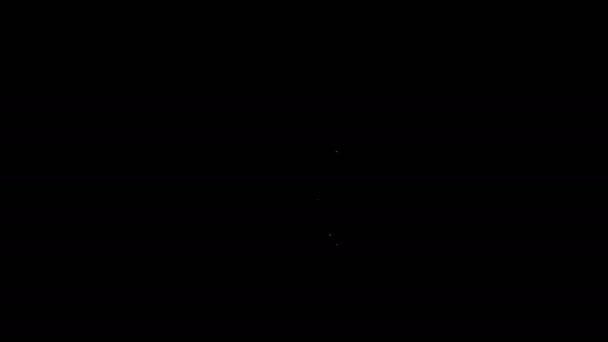 Bílá čára Pivo láhev ikona izolované na černém pozadí. Grafická animace pohybu videa 4K — Stock video