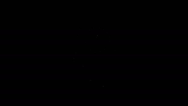 Fehér vonal Asztali lámpa ikon elszigetelt fekete alapon. Asztali lámpa. 4K Videó mozgás grafikus animáció — Stock videók