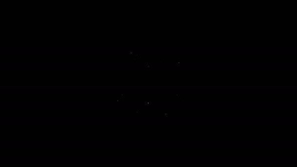 Linha branca ícone de holofotes filme isolado no fundo preto. Efeito de Luz. Cena, estúdio, show. Animação gráfica em movimento de vídeo 4K — Vídeo de Stock