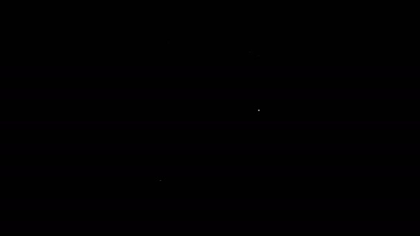 Λευκή γραμμή Εικόνα σεναρίου απομονωμένη σε μαύρο φόντο. Σενάριο ανάγνωση έννοια για το έργο τέχνης, ταινίες, θέατρα. 4K Γραφική κίνηση κίνησης βίντεο — Αρχείο Βίντεο
