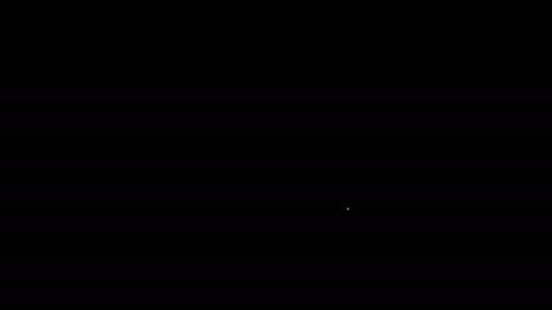 Línea blanca Bandeja de panadería icono de la masa aislado sobre fondo negro. Animación gráfica de vídeo 4K — Vídeos de Stock
