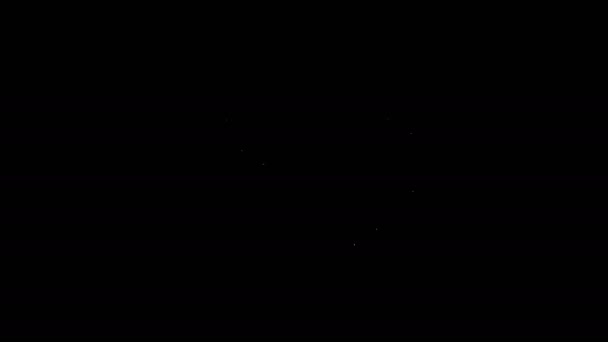 Bílá čára Croissant ikona izolované na černém pozadí. Grafická animace pohybu videa 4K — Stock video