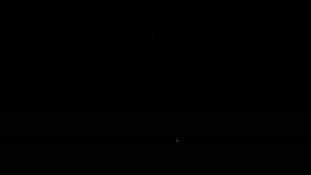 Witte lijn Cupcake pictogram geïsoleerd op zwarte achtergrond. 4K Video motion grafische animatie — Stockvideo