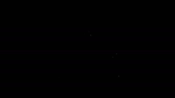 Bílá čára Zvětšuje ikonu izolovanou na černém pozadí. Zařízení pro měření hmotnosti. Grafická animace pohybu videa 4K — Stock video