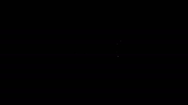 Белая линия Электронные весы значок изолирован на черном фоне. Оборудование для измерения веса. Видеографическая анимация 4K — стоковое видео