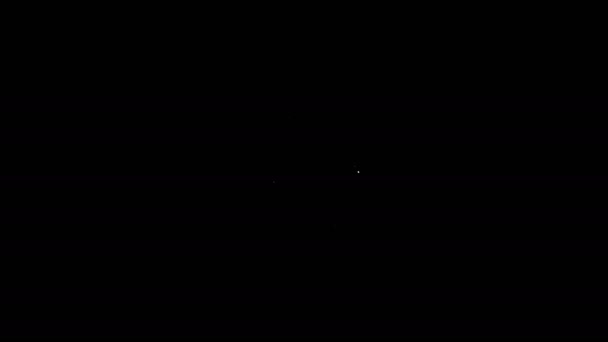 Línea blanca Galleta o galleta con icono de chocolate aislado sobre fondo negro. Animación gráfica de vídeo 4K — Vídeo de stock