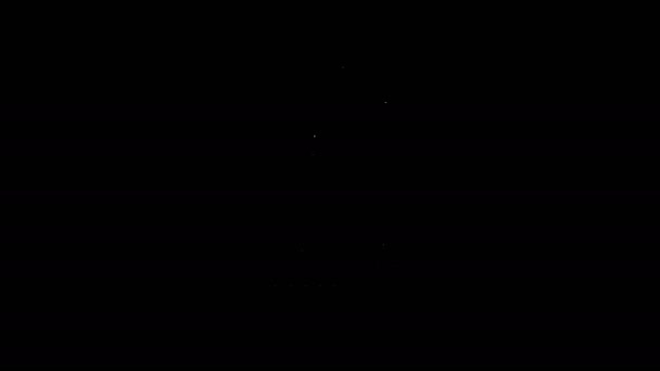 Witte lijn Blender pictogram geïsoleerd op zwarte achtergrond. Keuken elektrische vaste blender. smoothies, cocktail of sap koken. 4K Video motion grafische animatie — Stockvideo