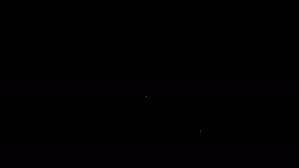 Línea blanca Icono de paquete de harina aislado sobre fondo negro. Animación gráfica de vídeo 4K — Vídeo de stock