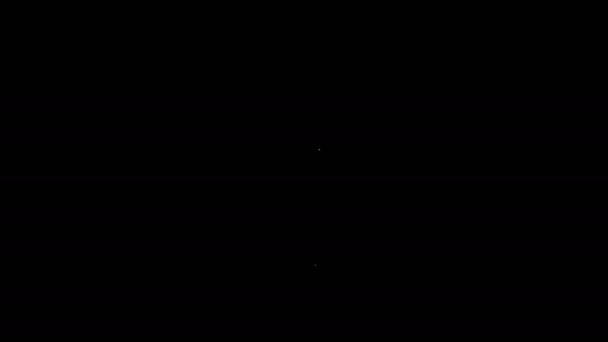 Linha branca Ícone de faca isolado no fundo preto. Símbolo de talheres. Animação gráfica em movimento de vídeo 4K — Vídeo de Stock