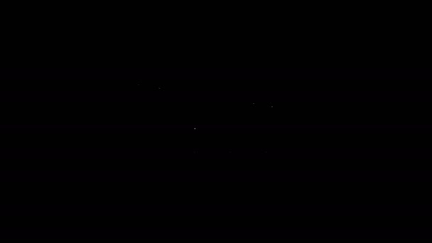 Weiße Linie Militärisches Panzersymbol isoliert auf schwarzem Hintergrund. 4K Video Motion Grafik Animation — Stockvideo