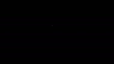 Beyaz çizgi polis kauçuk çubuk simgesi siyah arkaplanda izole edildi. Kauçuk copu. Polis yarasası. Polis ekipmanları. 4K Video hareketli grafik canlandırması