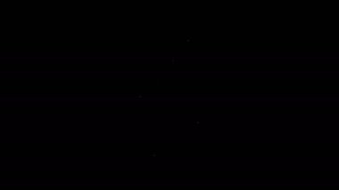 Beyaz çizgili el bombası ikonu siyah arkaplanda izole edildi. Bomba patlaması. 4K Video hareketli grafik canlandırması