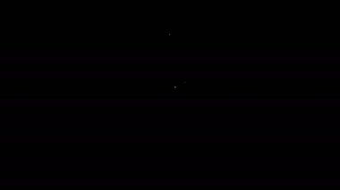 Beyaz çizgi Radar simgesi siyah arkaplanda izole edildi. Askeri arama sistemi. 4K Video hareketli grafik canlandırması