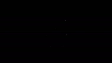 Beyaz çizgi Askeri Ödül ikonu siyah arka planda izole edildi. Ordu işareti. 4K Video hareketli grafik canlandırması