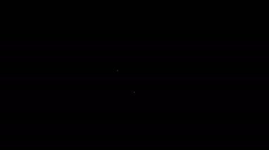 Beyaz çizgi Kettlebell simgesi siyah arkaplanda izole edildi. 4K Video hareketli grafik canlandırması