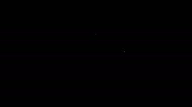 Siyah arkaplanda beyaz çizgi tanımlama simgesi var. Sunum için, şirketin kimliği için, reklam için kullanılabilir. 4K Video hareketli grafik canlandırması
