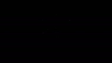 Kablosuz internet ağ sembolü simgesine sahip beyaz çizgi kalkanı siyah arkaplanda izole edildi. Güvenlik konsepti. 4K Video hareketli grafik canlandırması