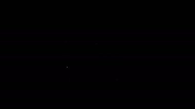 Beyaz çizgi Güvenli simgesi siyah arkaplanda izole edildi. Kapı, şifreli bir banka kasası. Güvenilir Veri Koruma. 4K Video hareketli grafik canlandırması